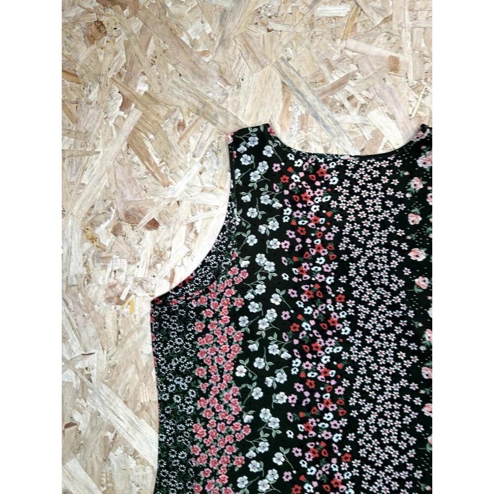 Van Heusen Floral Tank Top Womens Large Green Pink Mixed Flower Print Sleeveless - Picture 12 of 14